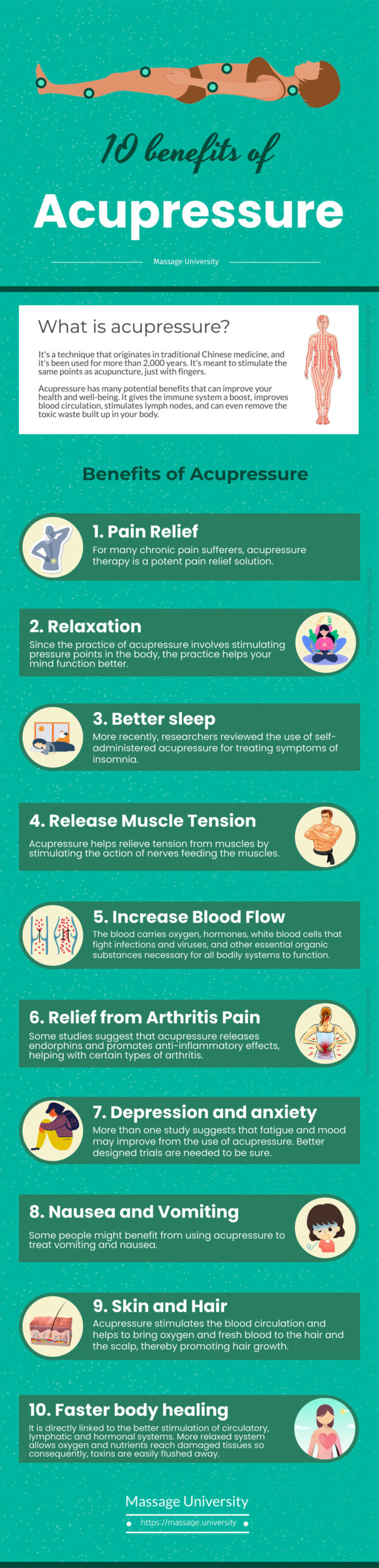 10 Benefits of Acupressure (Infographic Chart)